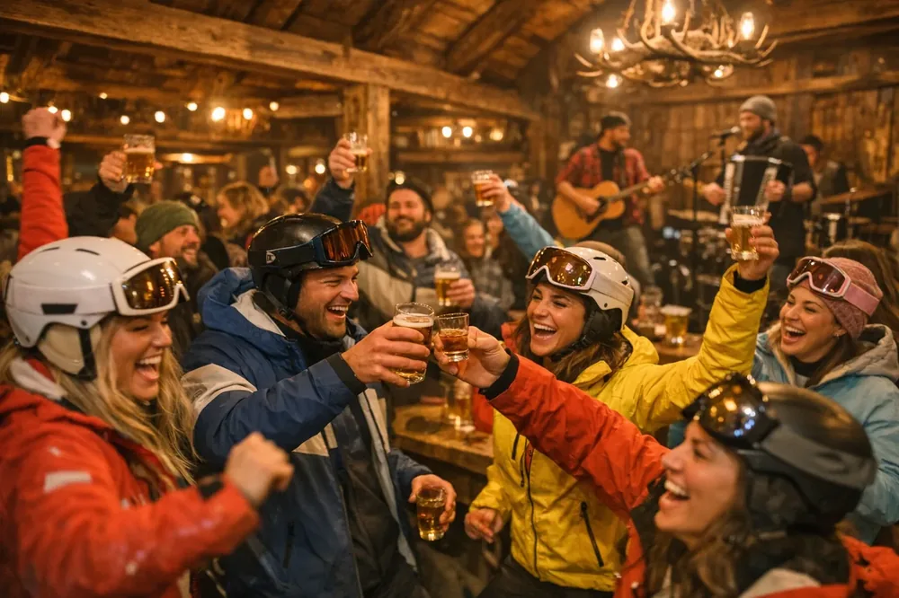 Après-Ski-Bar mit DJ und Tanz
