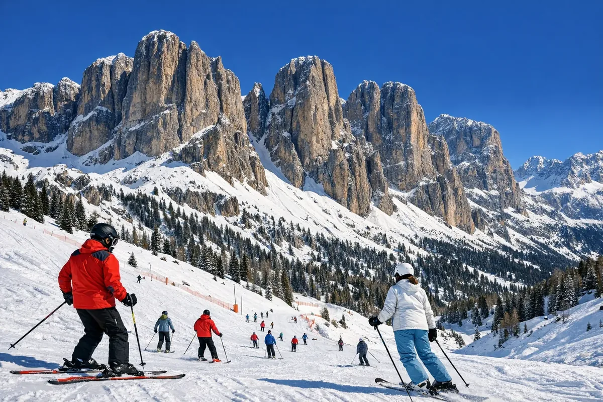 Skifahren in Canazei