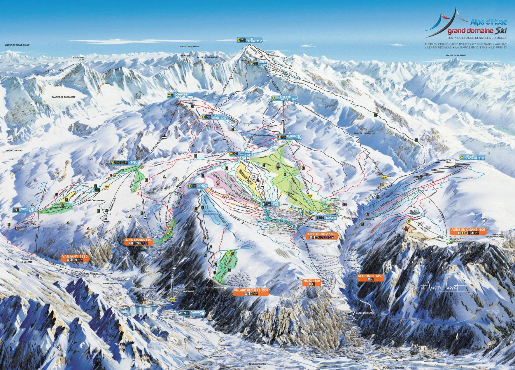 Pistenplan von Alpe d'Huez