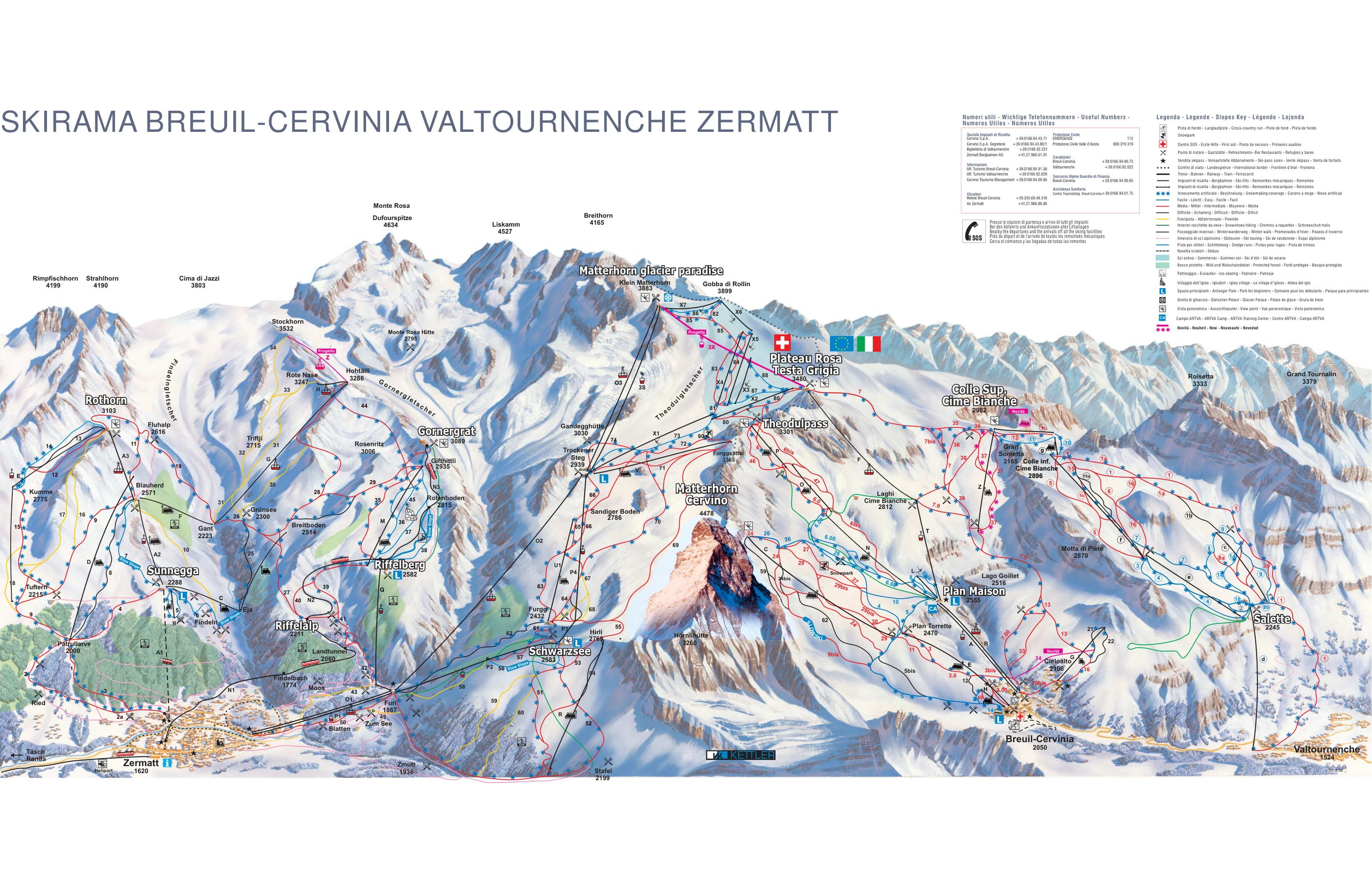 Pistenplan von Cervinia