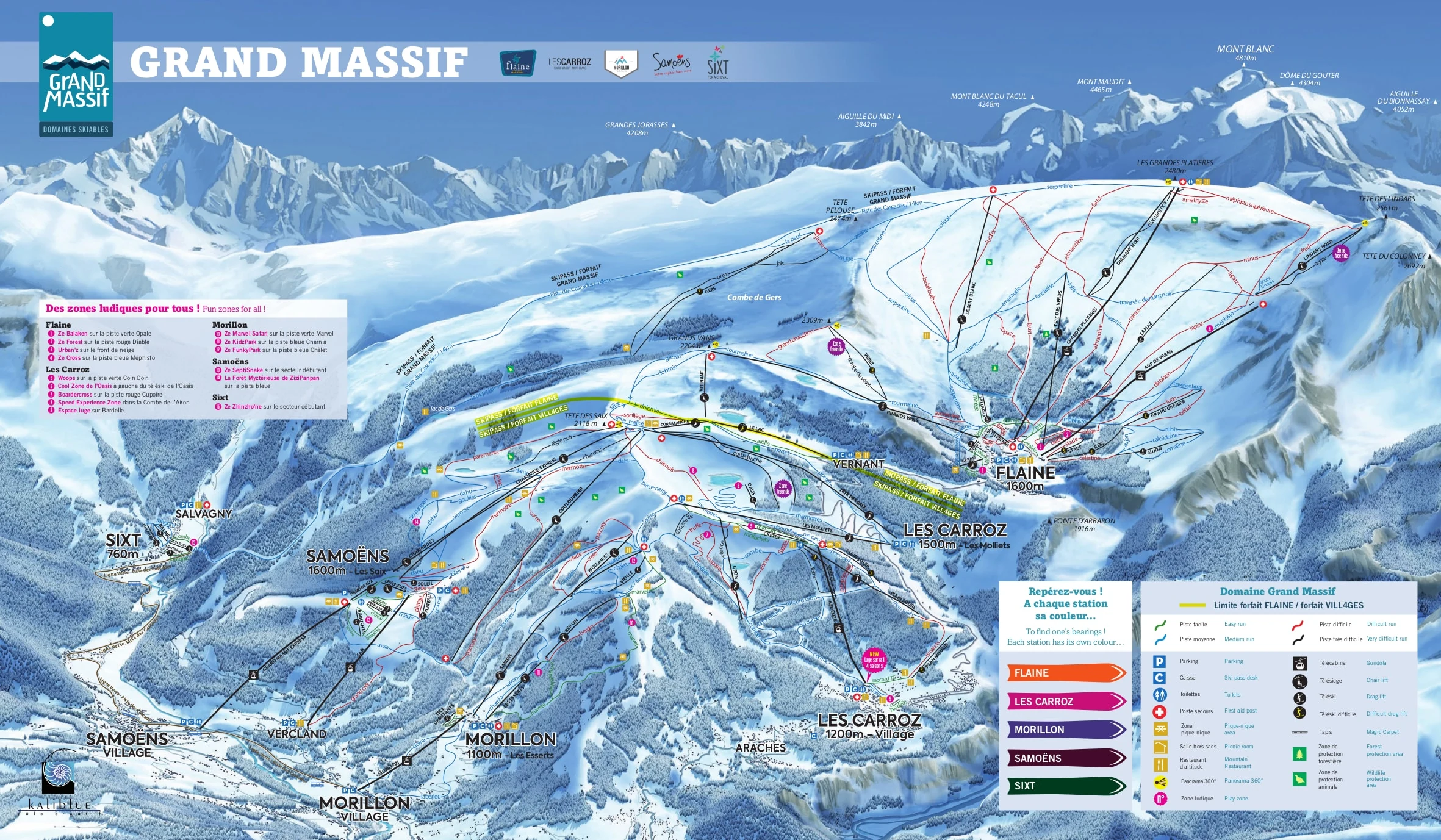 Pistenplan von Flaine, Pisten, Lifte und Abfahrten