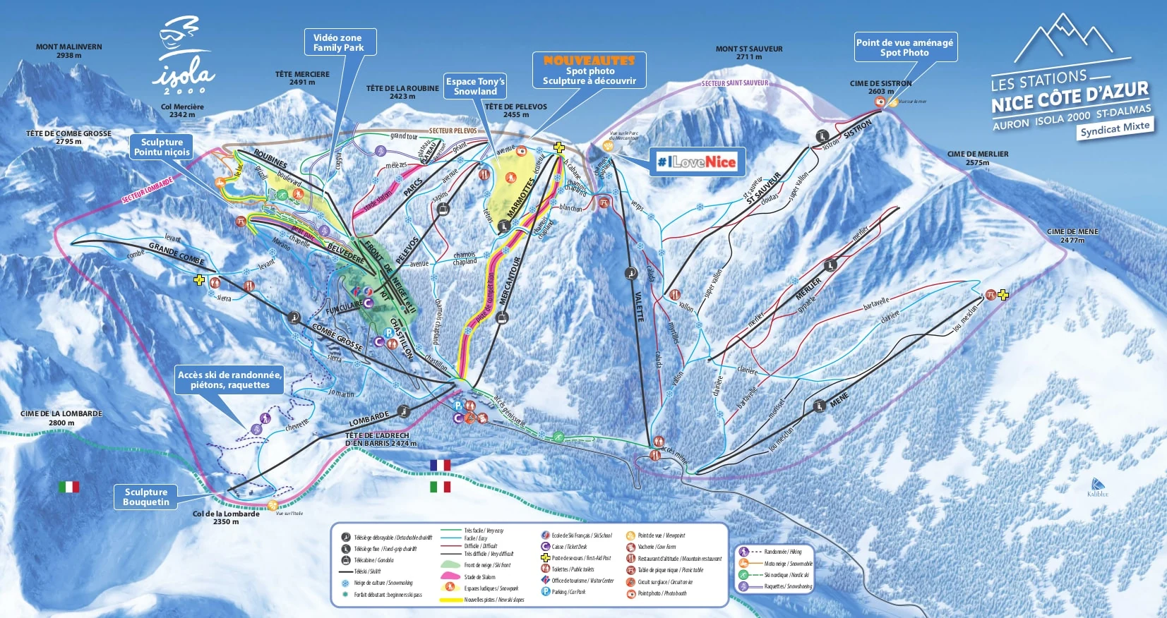 Pistenplan von Isola 2000