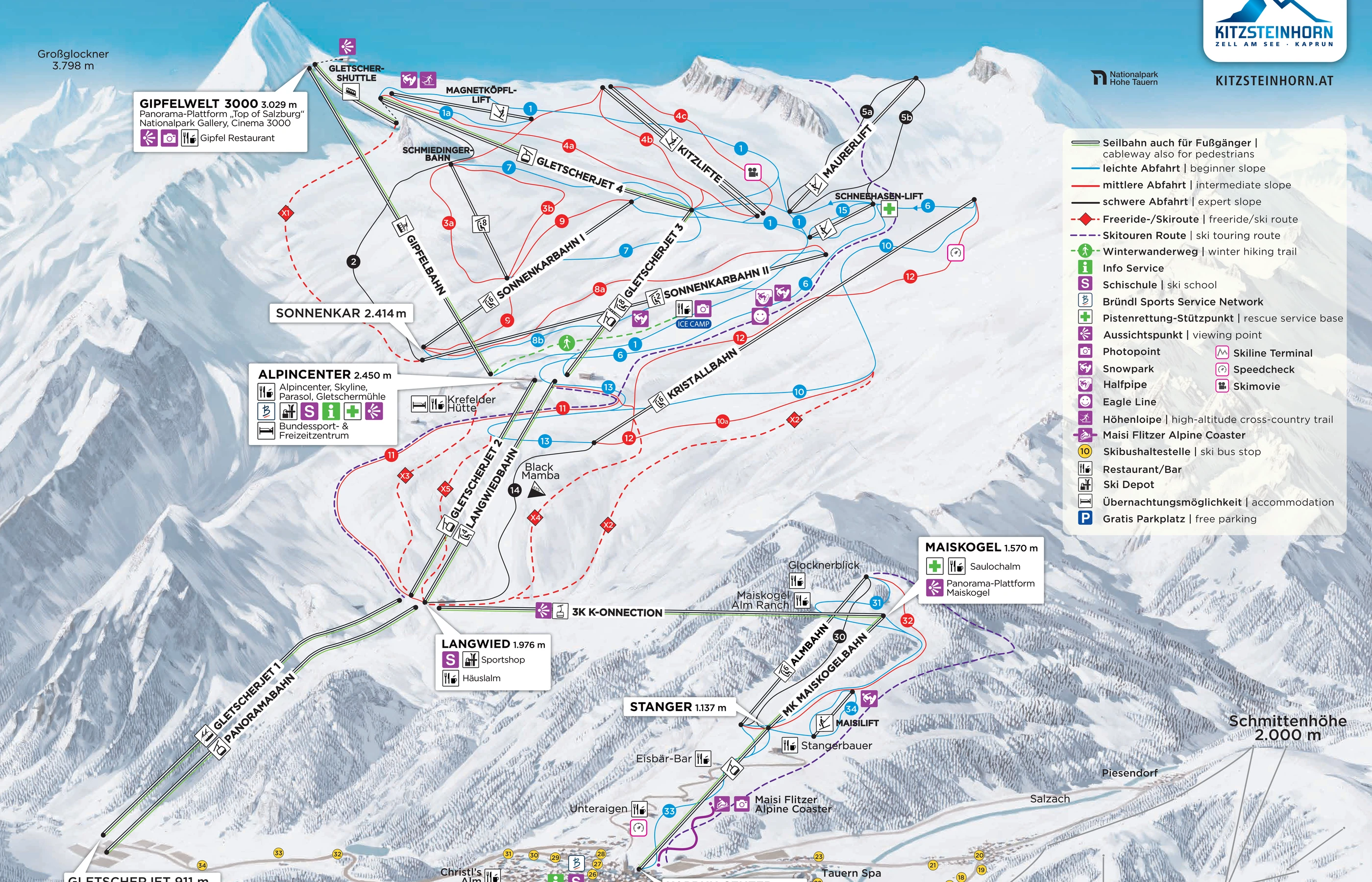 Pistenplan von Kaprun