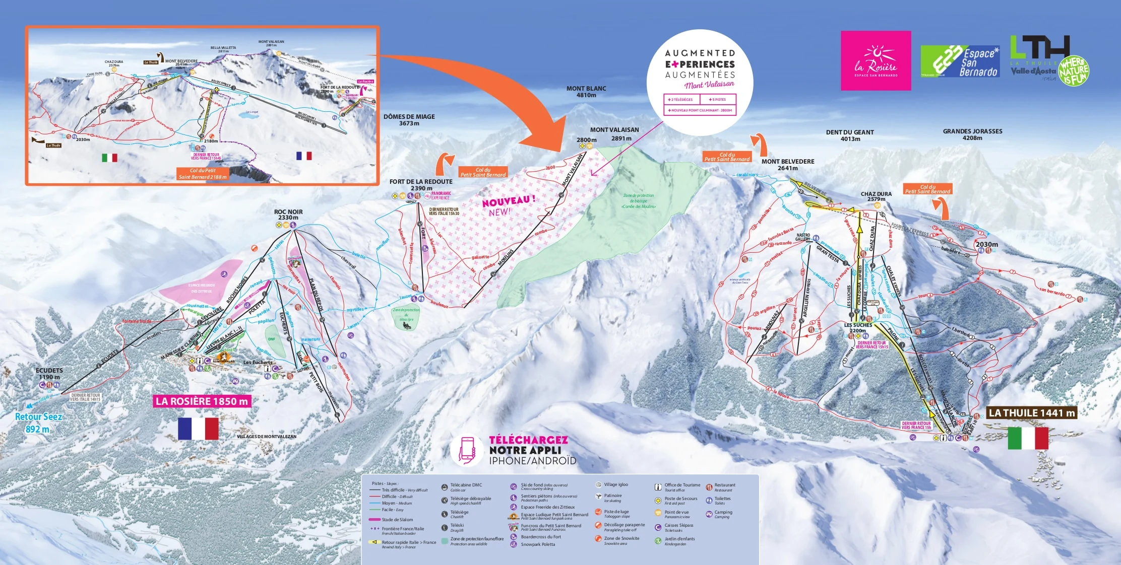 Pistenplan von La Rosiere