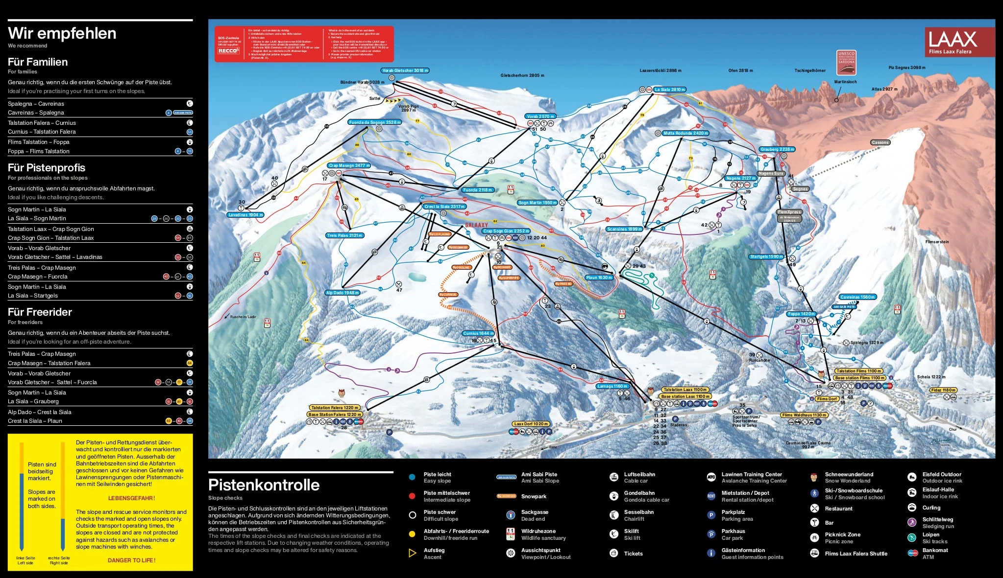 Pistenplan von LAAX
