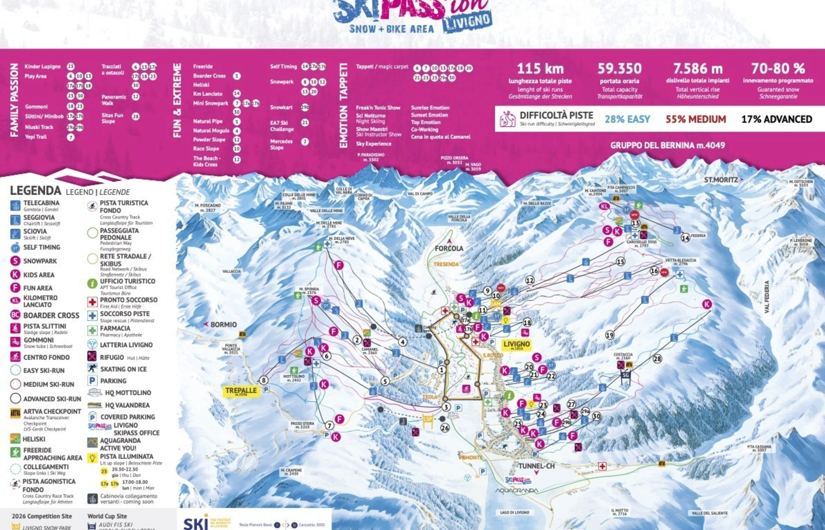 Pistenplan von Livigno