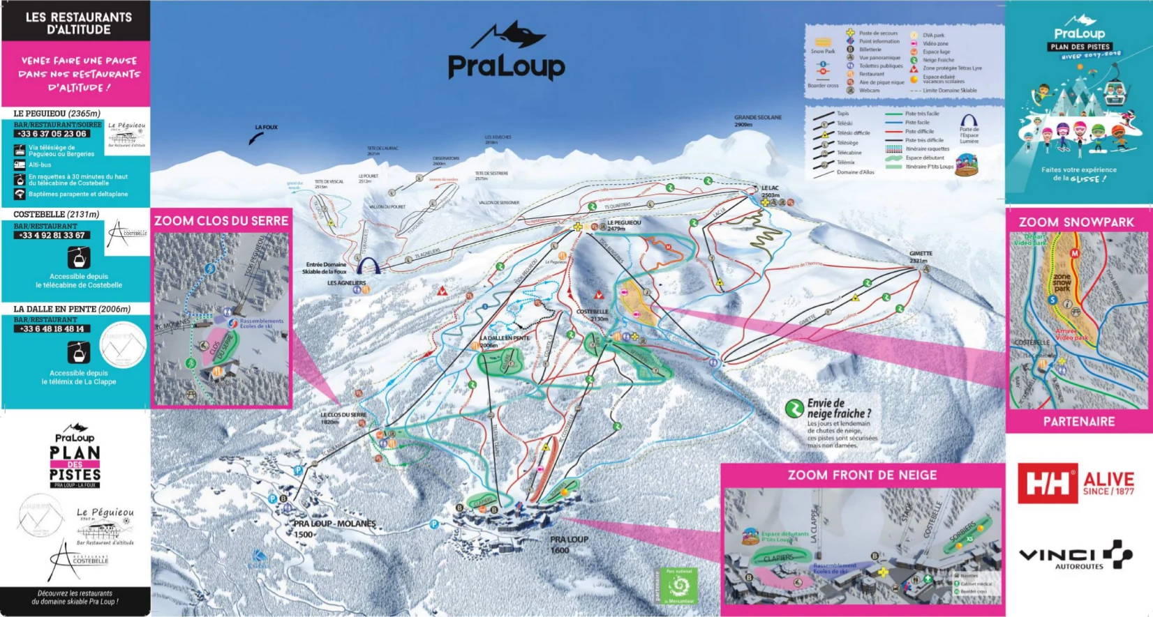 Pistenplan von Pra-Loup