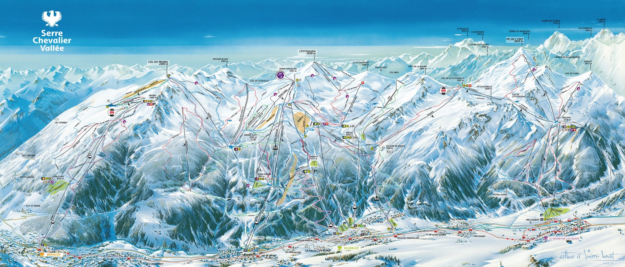 Pistenplan von Serre Chevalier