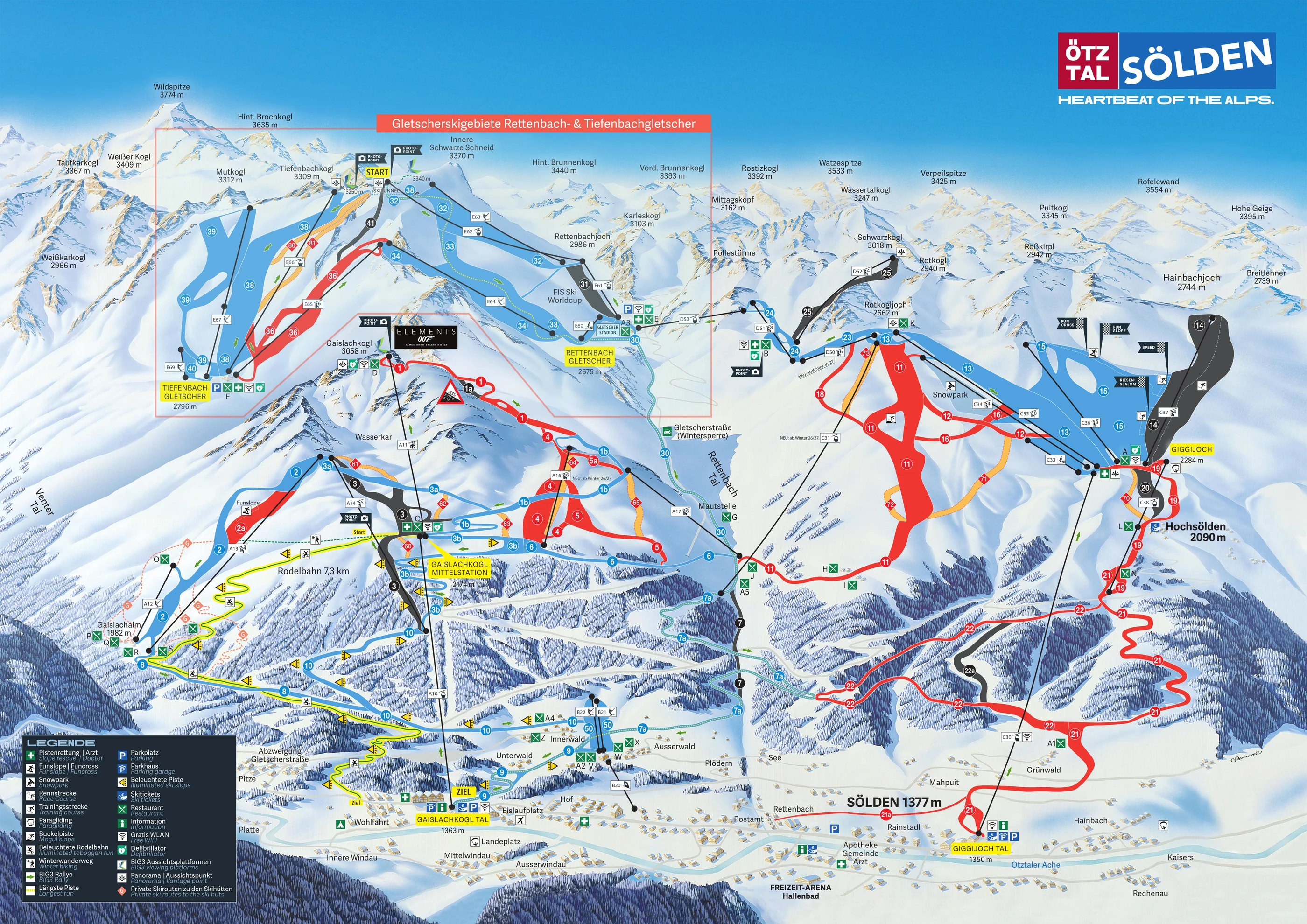 Pistenplan von Sölden