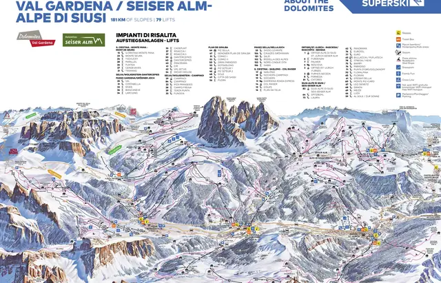 Pistenplan Selva Val Gardena